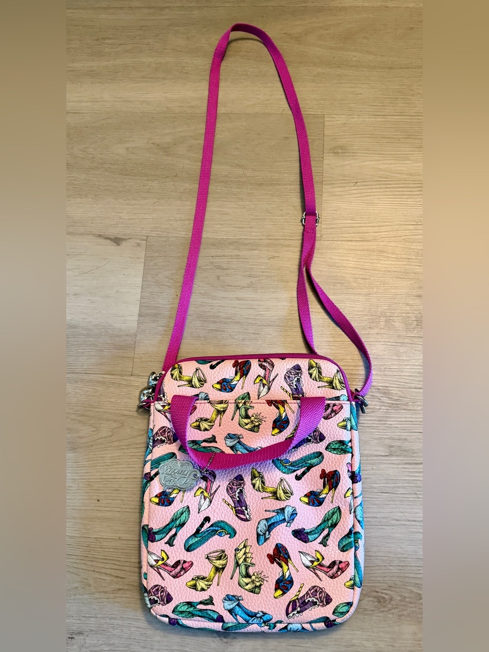 Disney Parks Pink Princess Heels Tablet iPad Case w/ Strap & Charms Disneyana
